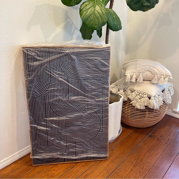 New West Elm Large Abstract Set of 3 Framed Canvas Wall Art Paintings Decor 24" - Picture 6 of 11